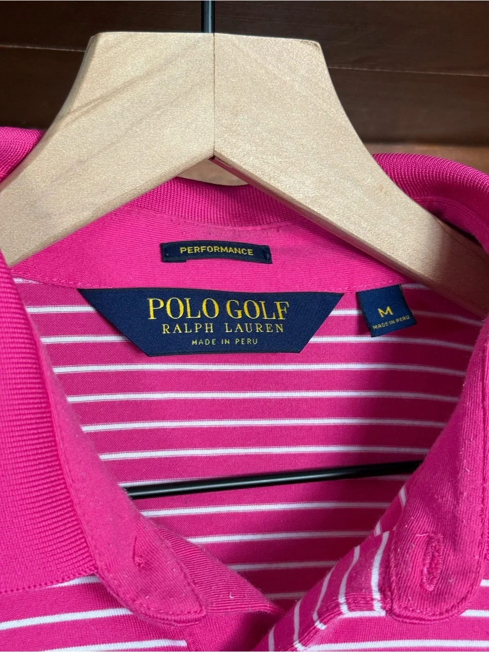Ralph Lauren - Polo Golf Striped Performance Polo - Pink / White - Men’s Medium